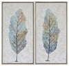 Sagebrook Home 70061 42x22" Set of 2, Leaf Oil Painting, Multi