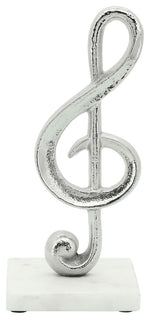 Sagebrook Home 16230-02 Metal 9" G-Clef Accent, Silver