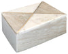 Sagebrook Home 16482-01 Marble 7"x5" Rectagular Box with Inlay, White/Brown