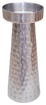 Sagebrook Home 16499-03 Metal, 10" Hammered Candle Holder, Silver