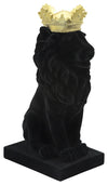 Sagebrook Home 16476-01 Resin 14" Lion Flocked Flower Crown, Black