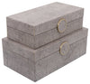 Sagebrook Home 16784 Wood, Set of 2 10/12" Box With Medallion, Beige