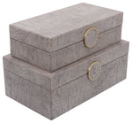 Sagebrook Home 16784 Wood, Set of 2 10/12" Box With Medallion, Beige