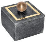 Sagebrook Home 16407-04 Marble, 5x5" Box - Knob, Black