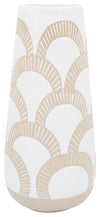 Sagebrook Home 16777-01 Ceramic 15" Aztec Vase, White
