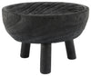 Sagebrook Home 15344-03 Wood 11" Bowl With Legs, Black