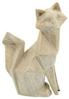 Sagebrook Home 14809-07 Ceramic, 10" Beaded Fox Figurine, Champagne