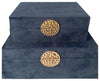 Sagebrook Home 15383-02 Wood, Set of 2 10/12" Box With Medallion, Navy/Gold