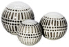 Sagebrook Home 15430-04 Ceramic Set of 3 6/5/4" Orbs, Black