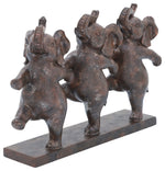 Sagebrook Home 16887 Resin, 7" Dancing Elephants, Bronze