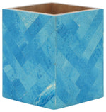 Sagebrook Home 16142-01 Resin 3x4" Chevron Pencil Cup, Blue