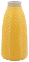 Sagebrook Home 15743-01 18" Chevron Vase, Yellow