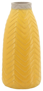 Sagebrook Home 15743-01 18" Chevron Vase, Yellow