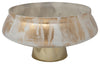 Sagebrook Home 15651-01 12" Glass Bowl With  Stand, Cream