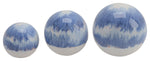 Sagebrook Home 16551-12 Ceramic, Set of 3 Tie-Dye Orbs, 4"/5"/6" Blue