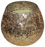 Sagebrook Home 80140-01 Candle On Gold Crackled Glass 11oz