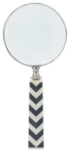 Sagebrook Home 15680-03 4" Resin Chevron Magnifying Glass, White