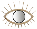 Sagebrook Home 16764 Wood/Metal, 22" Mirrored Eye Wall Deco, Brown Wb