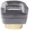 Sagebrook Home 16493-01 Velveteen Chair With Gold Base, Gray