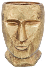 Sagebrook Home 16174-05 Resin, 13" Face Vase, Gold