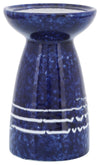 Sagebrook Home 16889-02 Ceramic 6" Painted Candle Holder, Blue