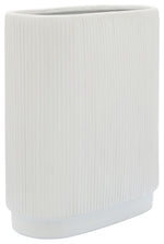 Sagebrook Home 16937-01 Ceramic 12" Ridged Vase, White