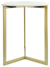 Sagebrook Home 16491 Metal/Marble, Hexagon Side Table, Gold/White
