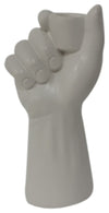 Sagebrook Home 16961-01 Ceramic 8" Hand Candle Holder, White