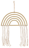Sagebrook Home 16051 Metal, Curvy Wall Accent With Tassels, Natural