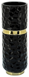 Sagebrook Home 16324-03 5"x13" Belted Vase, Black/Gold