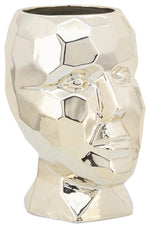 Sagebrook Home 16712-02 Porcelain, 5" Face Vase, Gold