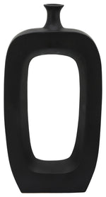 Sagebrook Home 13903-14 Ceramic 24" Vase with Cut-Out, Black