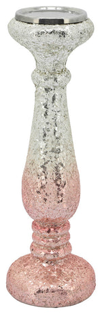 Sagebrook Home 15894-04 15" Blush Crackled Candle Holder