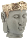Sagebrook Home 16742 Resin, 13" Buddha Head Planter, Gray/Gold