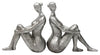 Sagebrook Home 13084-11 Resin, Set of 2 Silver Lady Bookends