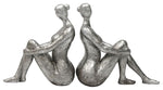 Sagebrook Home 13084-11 Resin, Set of 2 Silver Lady Bookends