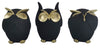 Sagebrook Home 16556-03 Resin, Set of 3, 8" No Evil Owls, Black