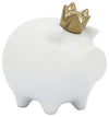 Sagebrook Home 16955-02 Ceramic 6" Pig With Crown, White