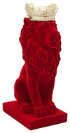 Sagebrook Home 16476-03 Resin 14" Lion Flocked Flower Crown, Red