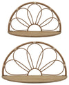 Sagebrook Home 16625-01 Metal, Set of 2 11"/13" Arched Flower Wall Shelves, Brown