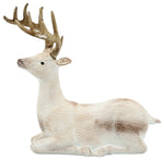 Sagebrook Home 16553-03 Resin, 11" Laying Reindeer Deco, White Wash