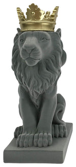 Sagebrook Home 16476-04 Resin, 14" Lion Flocked Flower Crown, Gray