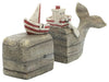 Sagebrook Home 16343 Resin, Set of 2 7" Whale Bookends, Natural