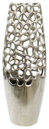 Sagebrook Home 16340-01 Metal 20" Cut-Out Vase, Silver