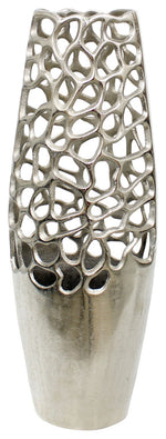 Sagebrook Home 16340-01 Metal 20" Cut-Out Vase, Silver