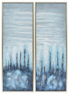Sagebrook Home 70068 62x22", Set of 2, Abstract Oil Painting, Blue