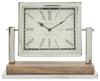 Sagebrook Home 16429 Metal/Wood, 12x10" Square Table Clock, Silver