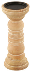 Sagebrook Home 16207-01 10" Wooden Pillar Holder, Natural