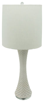 Sagebrook Home 51150 Ceramic 38" Cross Stich Table Lamp, 2 Tone White