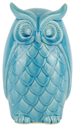 Sagebrook Home 14017-02 Ceramic Owl Decor, 10", Teal